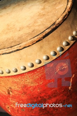 Old Chinese Drum Stock Photo