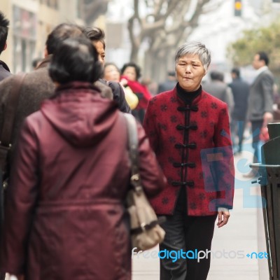 Old Chinese Woman Stock Photo