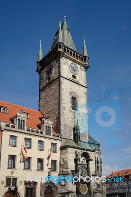 Old City Hall Tower In Prague Stock Photo