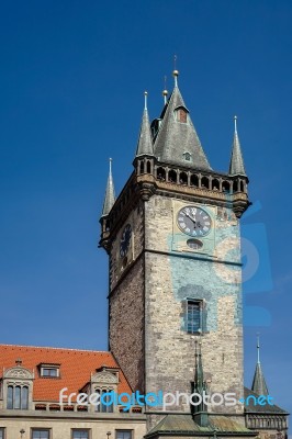 Old City Hall Tower In Prague Stock Photo