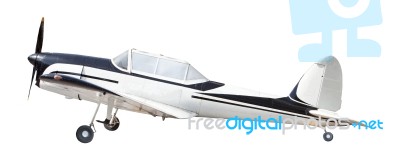 Old Classic Plane Isolated White Stock Photo