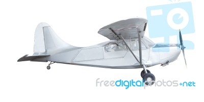 Old Classic Plane Isolated White Background Stock Photo