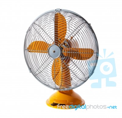 Old Classic Retro And Vintage Electric Fan Isolated White Backgr… Stock Photo