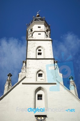 Old Clock Tower In Rothenburg Stock Photo