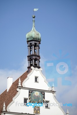 Old Clock Tower In Rothenburg Stock Photo