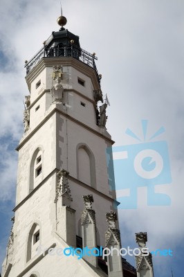 Old Clock Tower In Rothenburg Stock Photo