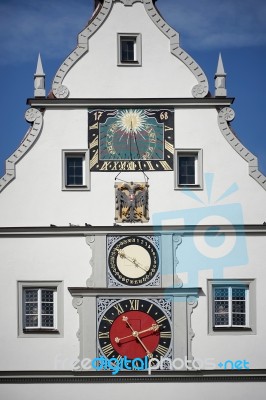 Old Clock Tower In Rothenburg Stock Photo