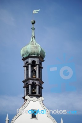 Old Clock Tower In Rothenburg Stock Photo