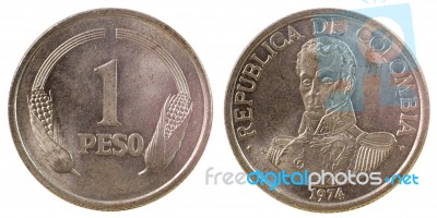 Old Coin Of Columbia Stock Photo