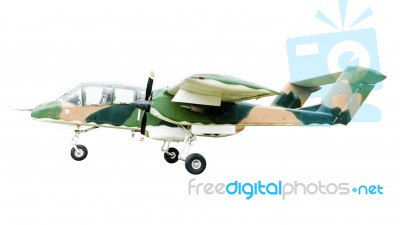 Old Combat Aircraft On White Background Stock Photo