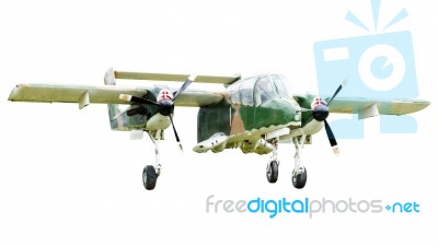 Old Combat Aircraft On White Background Stock Photo