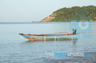 Old Fishing Boat Of Villager Stock Photo