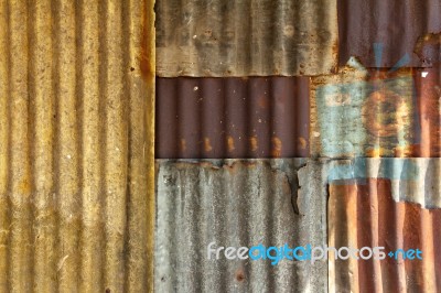 Old Galvanized Steel Wall Background Stock Photo