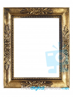 Old Gold Picture Frame Stock Photo