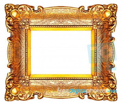 Old Gold Picture Frame Stock Photo