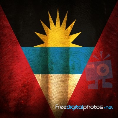 Old Grunge Flag Antigua And Barbuda Stock Photo