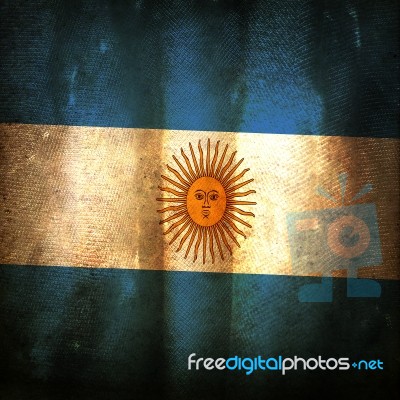 Old Grunge Flag Of Argentina Stock Photo