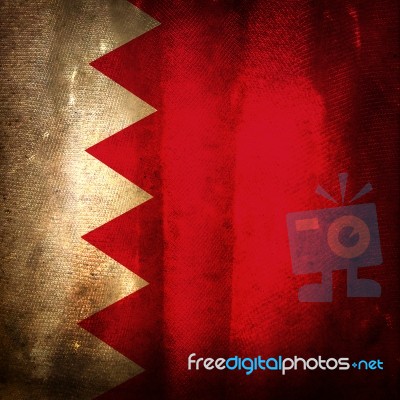 Old Grunge Flag Of Bahrain Stock Photo