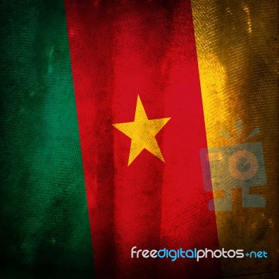 Old Grunge Flag Of Cameroon Stock Photo