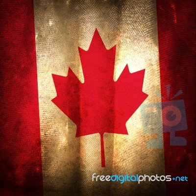 Old Grunge Flag Of Canada Stock Photo