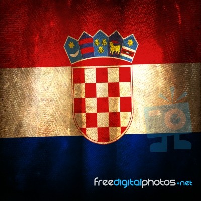 Old Grunge Flag Of Croatia Stock Photo