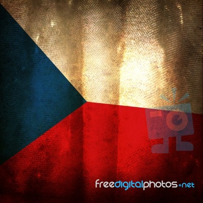 Old Grunge Flag Of Czech Stock Photo