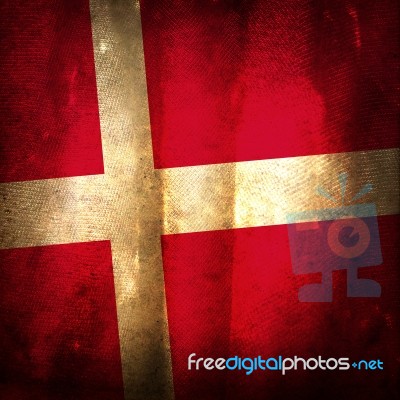 Old Grunge Flag Of Denmark Stock Photo