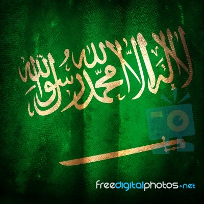 Old Grunge Flag Of Saudi Arabia Stock Photo