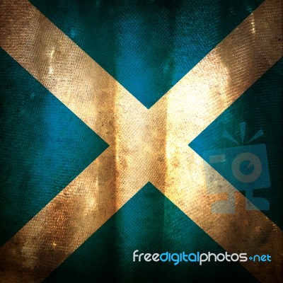 Old Grunge Flag Of Scotland Stock Photo