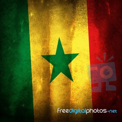 Old Grunge Flag Of Senegal Stock Photo