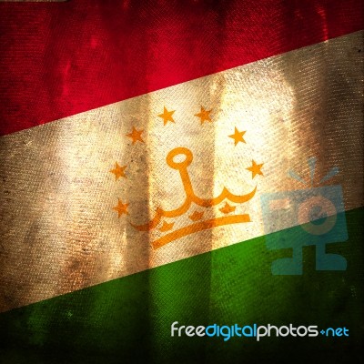 Old Grunge Flag Of Tajikistan Stock Photo