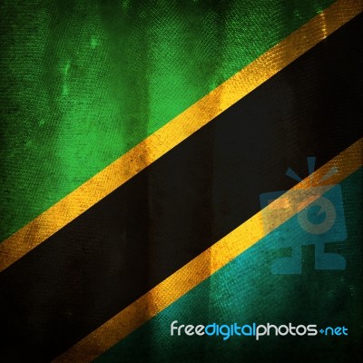 Old Grunge Flag Of Tanzania Stock Photo