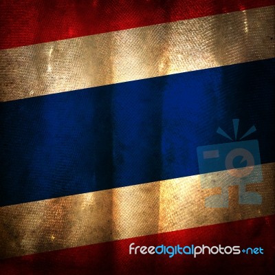 Old Grunge Flag Of Thailand Stock Photo