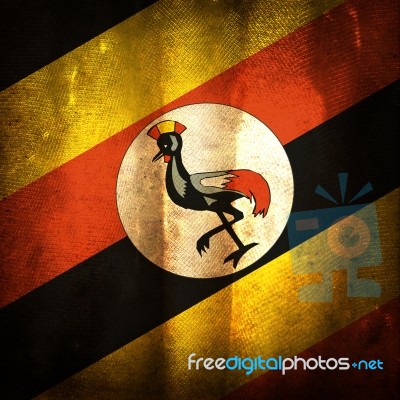 Old Grunge Flag Of Uganda Stock Photo