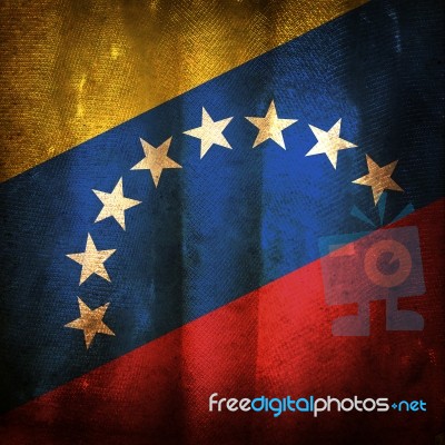 Old Grunge Flag Of Venezuela Stock Photo