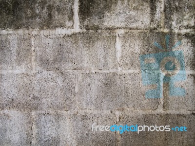 Old Hollow Brick Wall Stock Photo