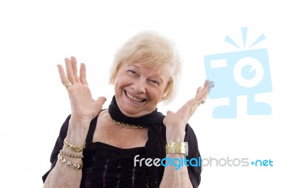 Old Lady Smiling Stock Photo