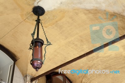 Old Light Fitting In St Marks Square Venice Stock Photo