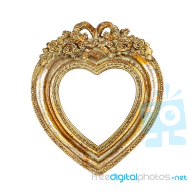 Old Love In Heart Picture Frame Stock Photo