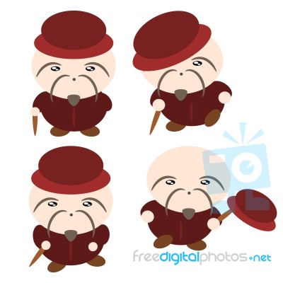 Old Man In Red Suit Illustration Stock Image