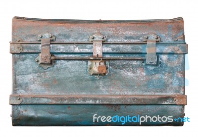 Old Metal  Treasure Chest Stock Photo