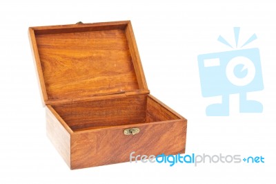 Old Opened Wooden Box Stock Photo