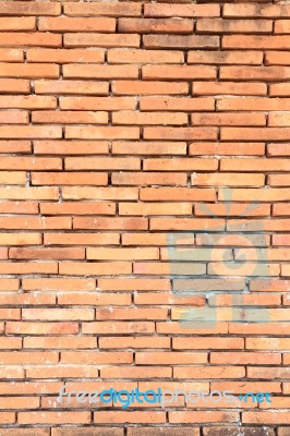 Old Orange Brick Wall Stock Photo