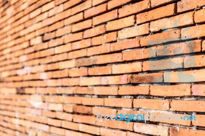 Old Orange Brown Brick Wall Stock Photo