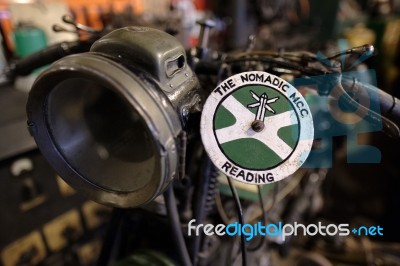 Old P And M Panther Motorcyle 1924 In The Motor Museum At Bourto… Stock Photo