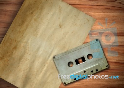 Old Paper And Cassette Stock Photo