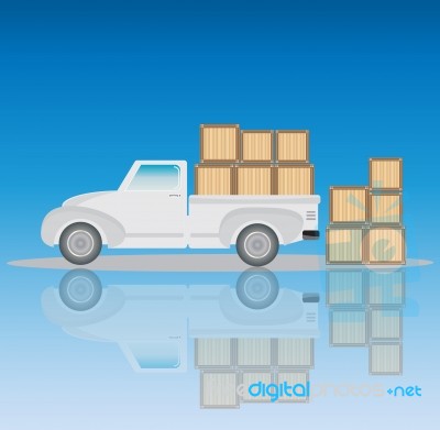 Old Pick Up Truck With Wood Cargo Box Stock Image