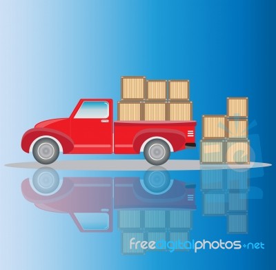 Old Pick Up Truck With Wood Cargo Box Stock Image