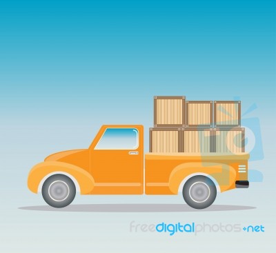 Old Pick Up Truck With Wood Cargo Box Stock Image