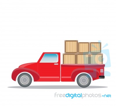 Old Pick Up Truck With Wood Cargo Box Stock Image